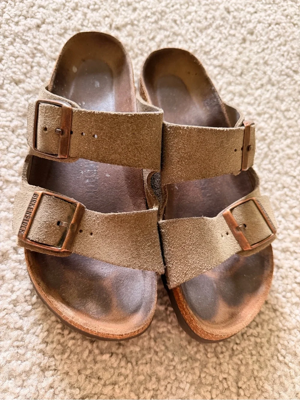 Birkenstock Suede Double Strap Sandals in Brown